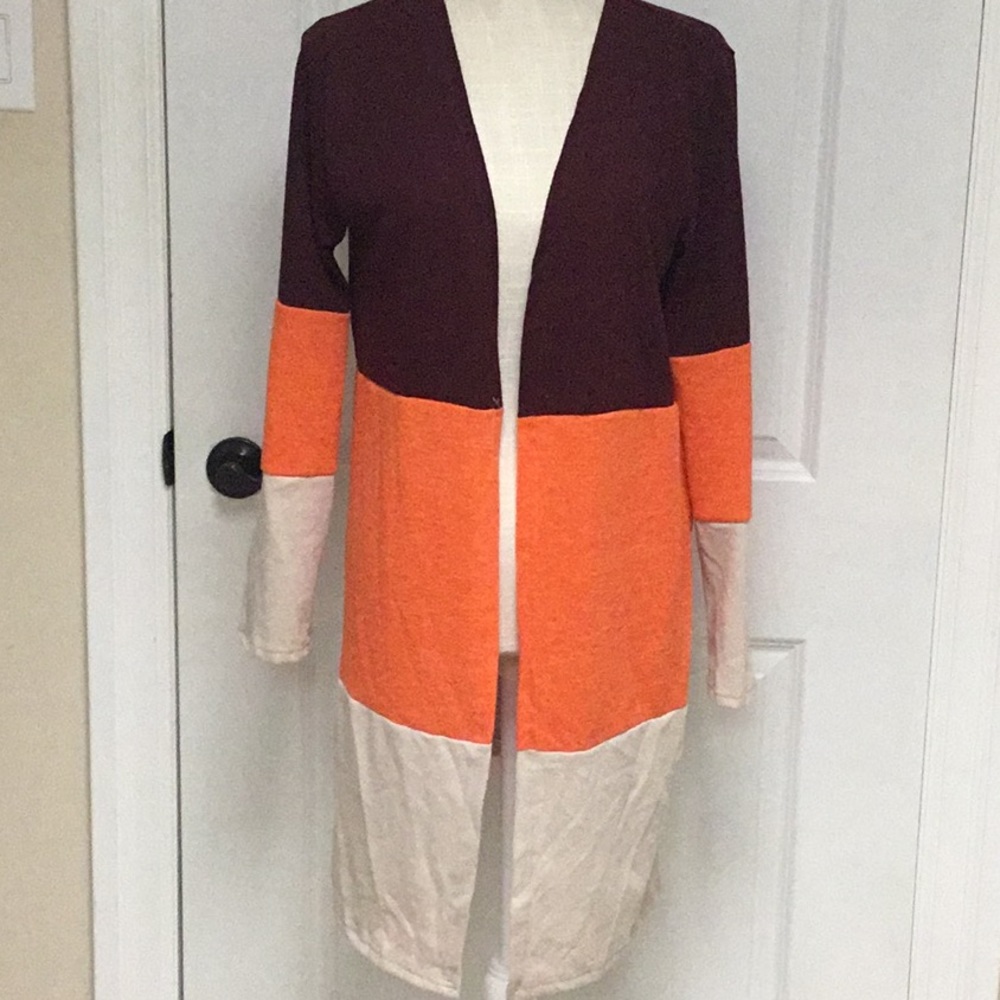 Longline Colour Block Cardigan